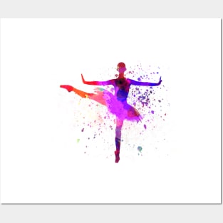 Classical ballet girl in watercolor Posters and Art